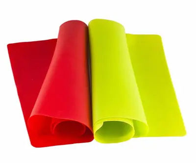 Silicone melt photographed laid out on a neutral background