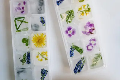 Silicone tray molds photographed on a wooden kitchen countertop